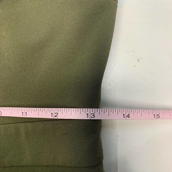 Ann Taylor Olive Green Shaded Palm Midi Dress - Picture 10 of 11